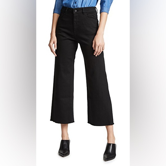 DL1961 Denim - DL1961 High Rise Wide Leg Hepburn Ashwell Raw Frayed Hem size 31